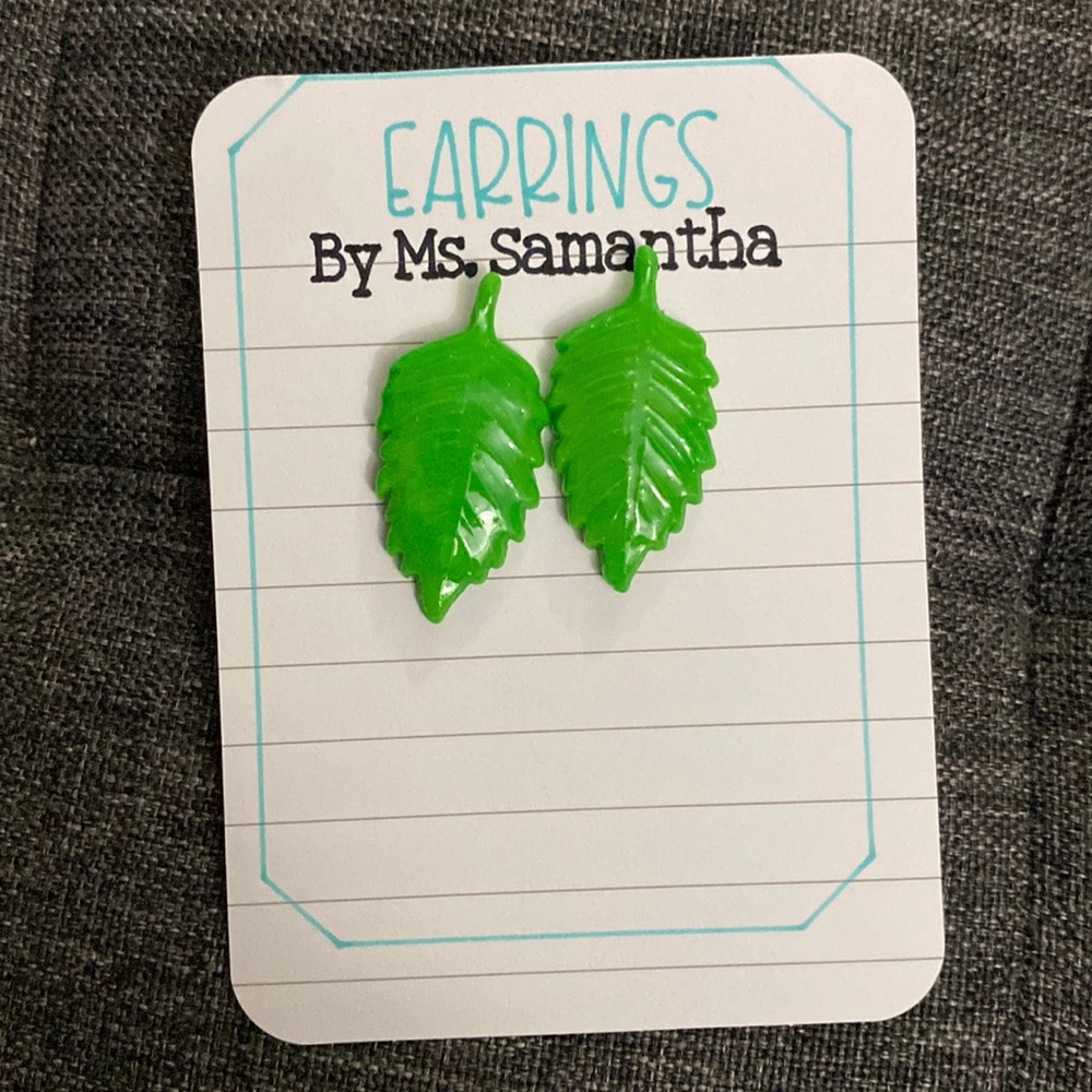 Clay Earrings -LEAVES